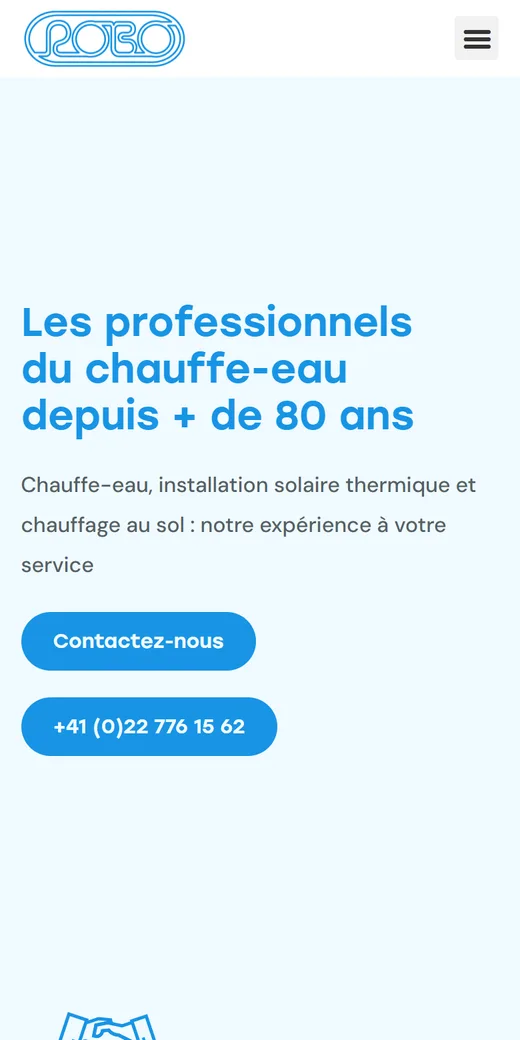 Version mobile du site chauffe-eau et solaire thermique