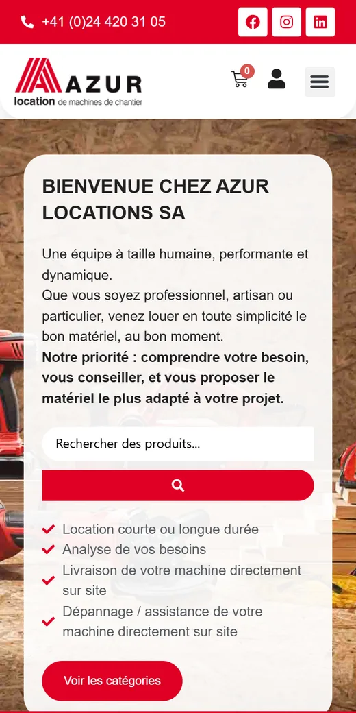 Version mobile du site location de machines de chantier