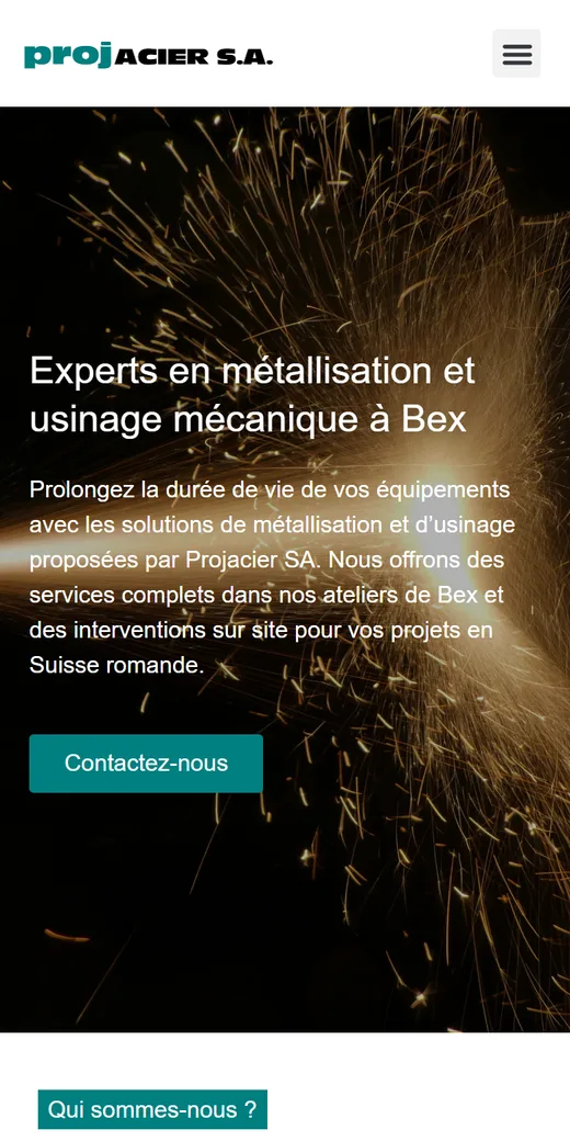 Version mobile du site métallisation et usinage